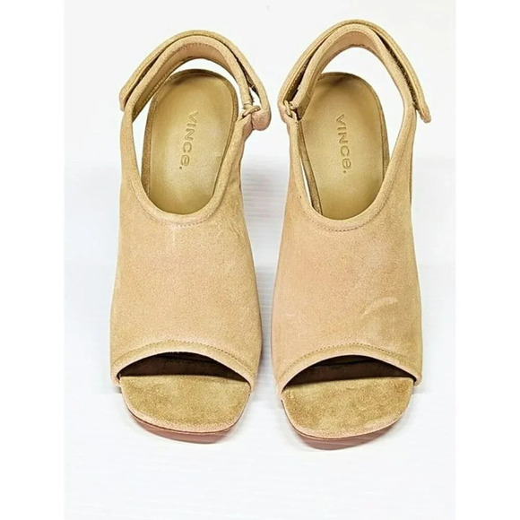 Vince Women's Quest Slingback High Heel Sandals in Dune Suede Size 6 (MSRP $350) - Picture 4 of 10